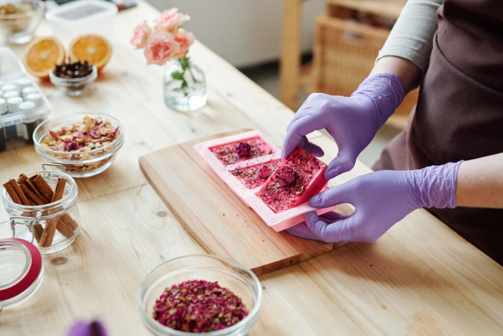 how to make rose soap at home